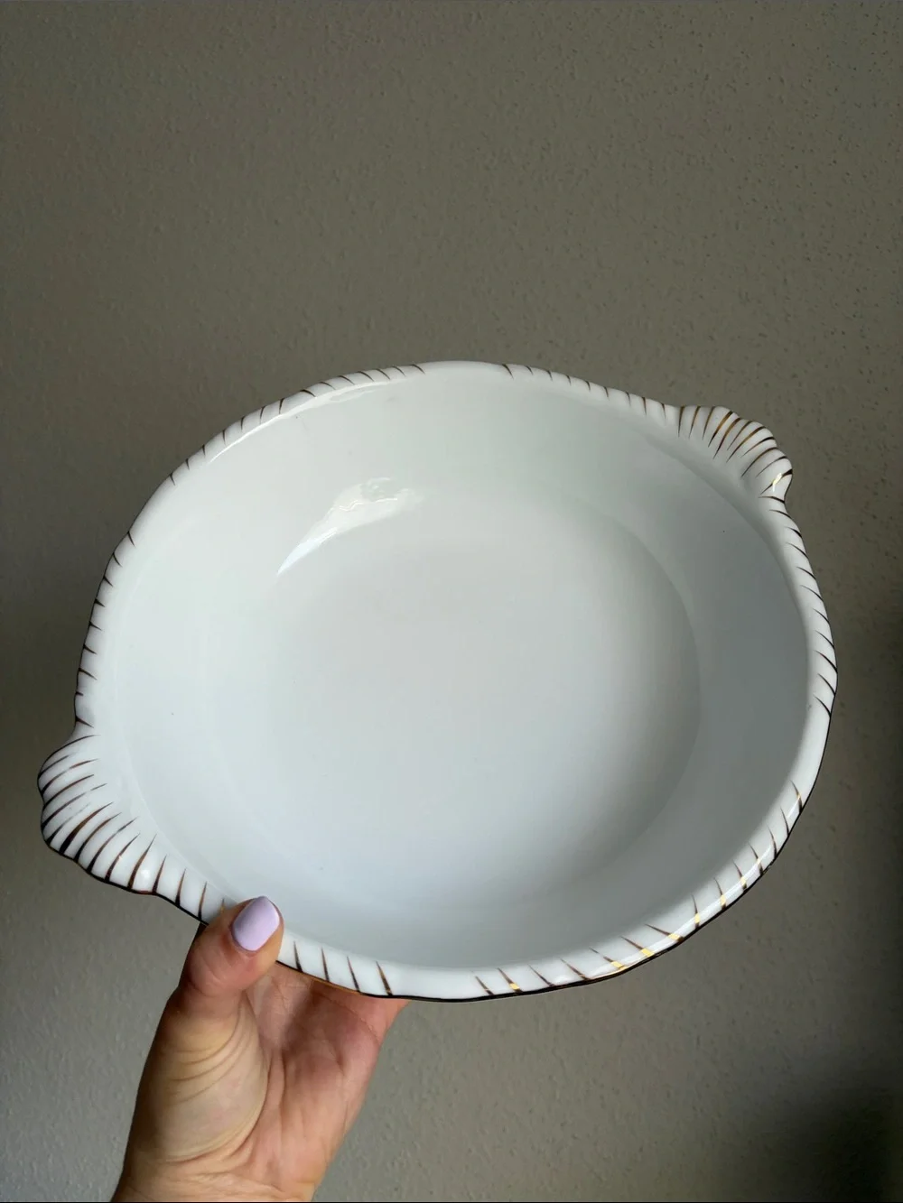 Limoges French Antique Hand Painted and Gilded Handed 10” Serving Bowl - Picture 3 of 14